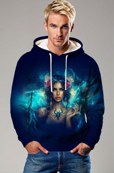 Scorpio Zodiac Collection: The Moonlit Seer Hoodie, Sweatshirt, Zip-Up, T-Shirt