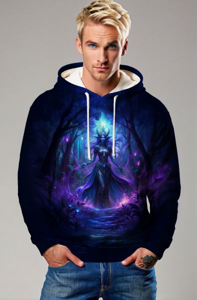 Scorpio Zodiac Collection: Queen of the Night and Celestial Mystic Double-Faced Design Hoodie, Sweatshirt, Zip-Up, T-Shirt