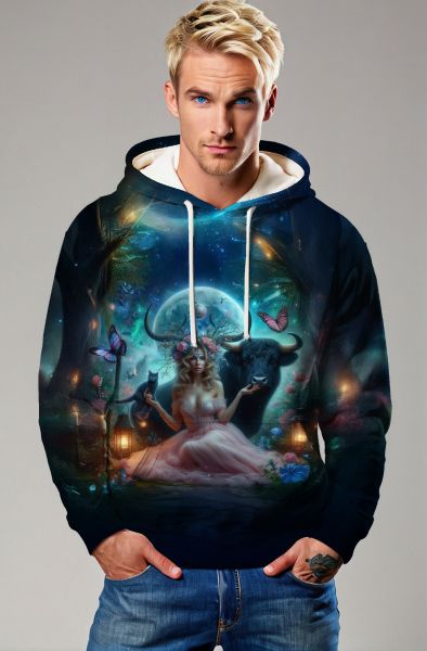 Taurus Zodiac Collection: The Enchanted Moonlight Goddess Hoodie