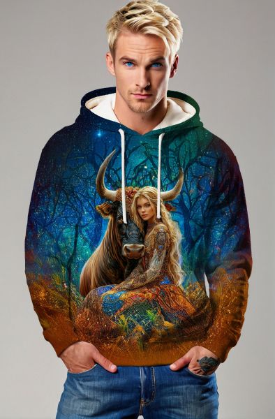 Taurus Zodiac Collection: The Cosmic Guardian of the Forest Hoodie