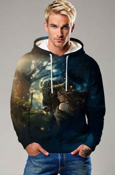 Taurus Zodiac Collection: The Enchanted Bull’s Embrace Hoodie, Sweatshirt, Zip-Up, T-Shirt