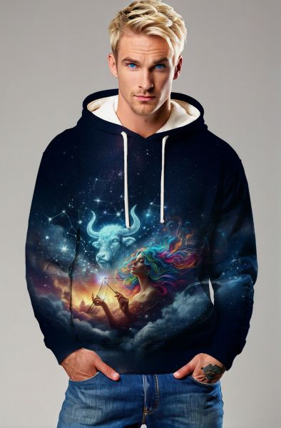 Taurus Zodiac Collection: The Cosmic Bull Hoodie, Sweatshirt, Zip-Up, Shirt