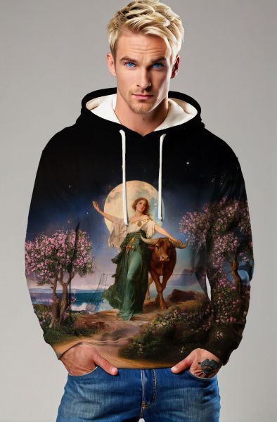 Taurus Zodiac Collection: The Lunar Blossom Hoodie, Sweatshirt, Zip-Up, T-Shirt