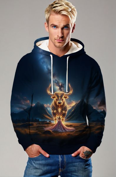 Taurus Zodiac Collection: The Cosmic Bull Hoodie, Sweatshirt, Zip-Up, T