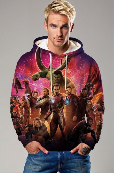 Dark Red Avengers Infinity War Pullover Hoodie