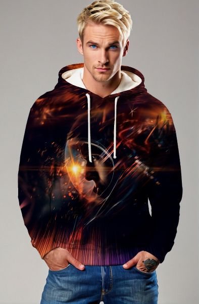 Dark Black Astronaut Vision Graphic Hoodie