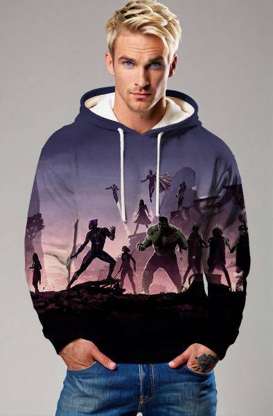 Dark Purple Avengers Silhouette Hoodie