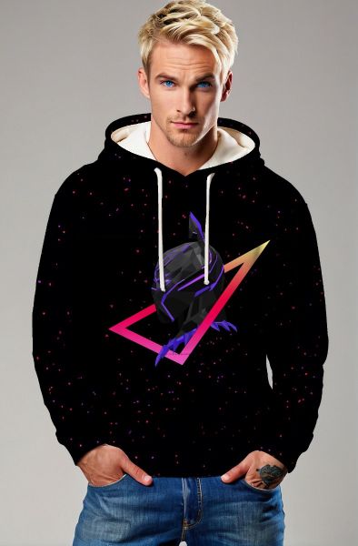 Neo Panther Graphic Apparel – Black Pullover Hoodie