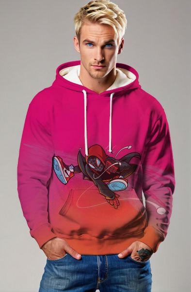 Bright Pink Gradient Pullover Hoodie – Urban Spider Hero