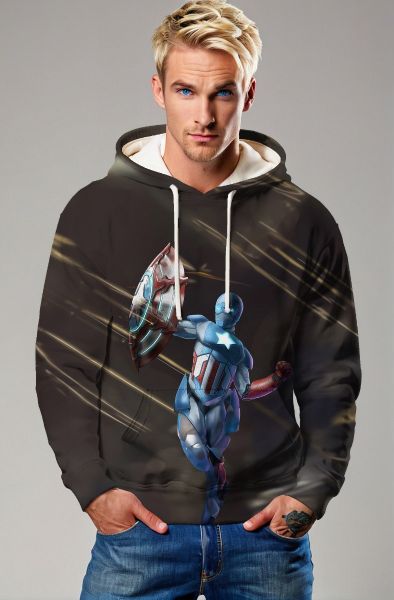 Captain Mech Strike – Black Pullover Hoodie