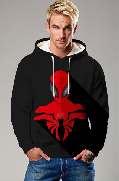Scarlet Spider Silhouette Pullover Hoodie – Red & Black Icon