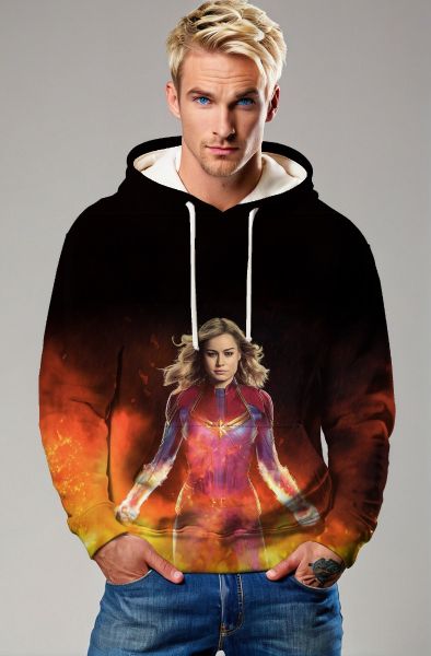 Captain Marvel Hoodie – Flames of Power