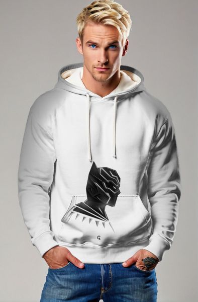 Black Panther Hoodie – Minimalist White Hero