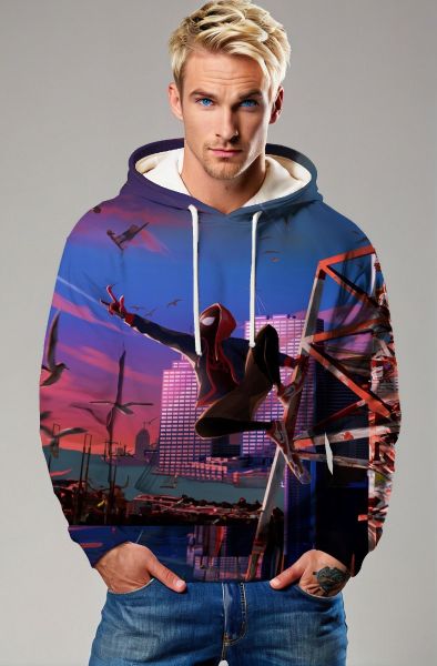 Thunder Trinity Hoodie – Black & Electric Blue Pullover