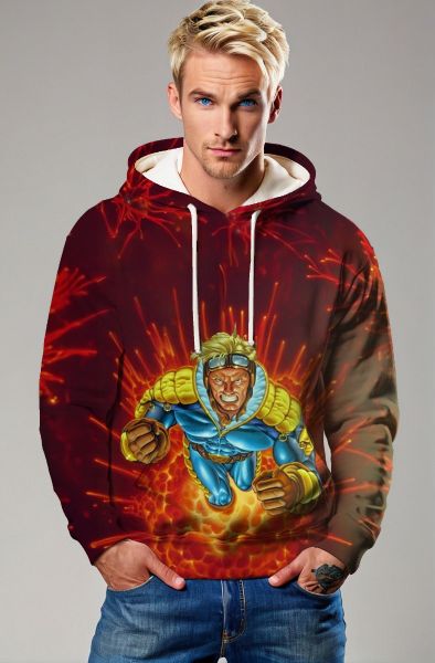 Crimson Red Cannonball 1995 X-Men Ultra Pullover Hoodie