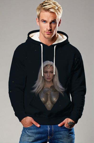 The Thena Hoodie in black blends comfort and strength. 