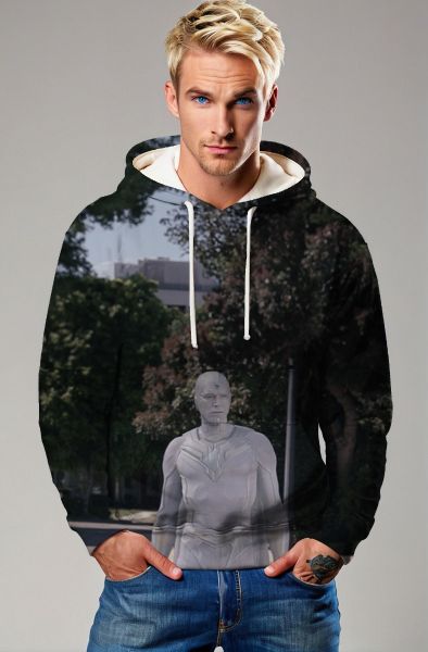 Power and comfort come together in the White Vision Hoodie