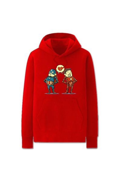 Iron Man Captain America Marvel Inspired Hoodie Solid-Red
