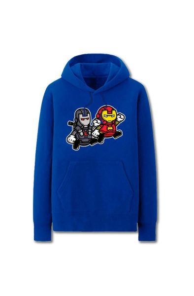 Iron Man Man Robot Cartoon Style Marvel Inspired Hoodie Solid