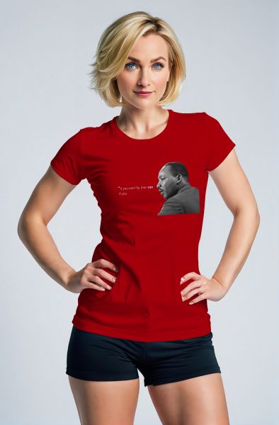 AvantGarde Fashionable Vibrant Red Martin Luther King Graphic Comfort Tee
