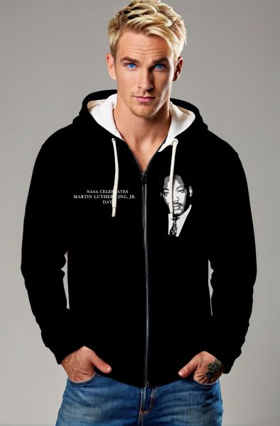 Independence Day Graphic Red Blue Color Block Hoodie