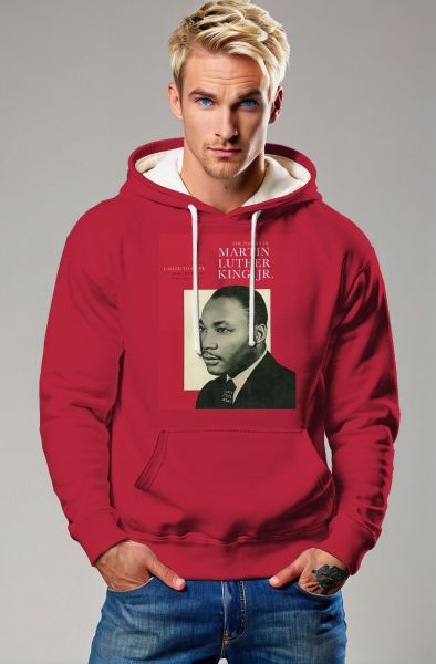 Radiant Red Statement Print Fashion Hoodie