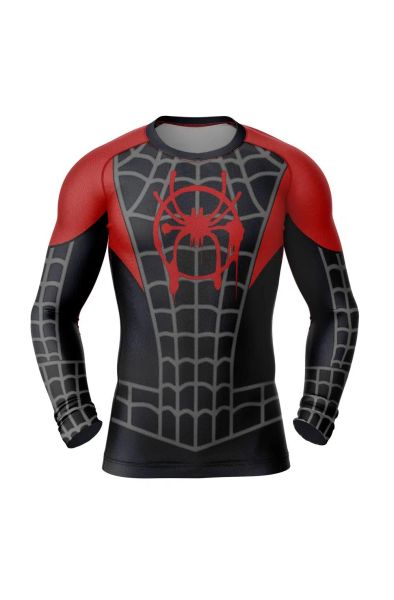 Miles Morales Marvel Long Sleeve Rash Guard Compression Shirt