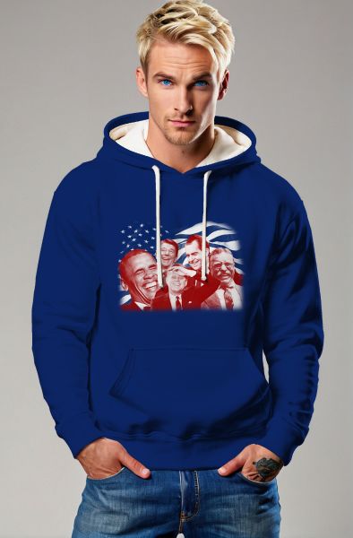 Blue Graphic Presidential Memorial Hoodie