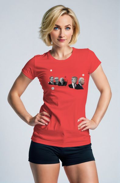 Cute Presidential Portrait Print Sticker Red TShirt