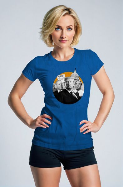 Presidential Memorial Loose Fit Blue Graphic TShirt
