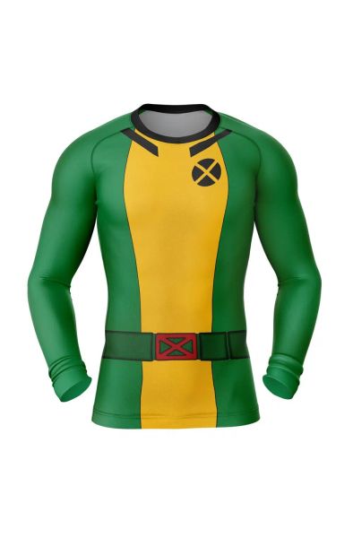 Rogue X-Men Marvel Long Sleeve Rash Guard Compression Shirt