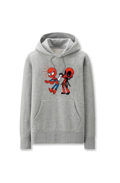 Funny Solid Color Spiderman and DeadpoolCartoon Style Cute Funny Solid Color Spider Hoodie Solid