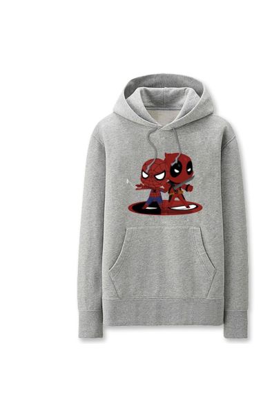 Solid Color Cartoon Style Spiderman Deadpool Funny Spiderman Hoodie Solid
