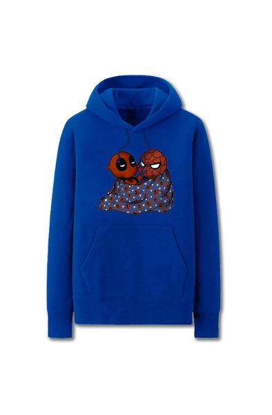 Solid Color Spiderman Deadpool Cartoon Style Super Funny Spiderman Hoodie Solid
