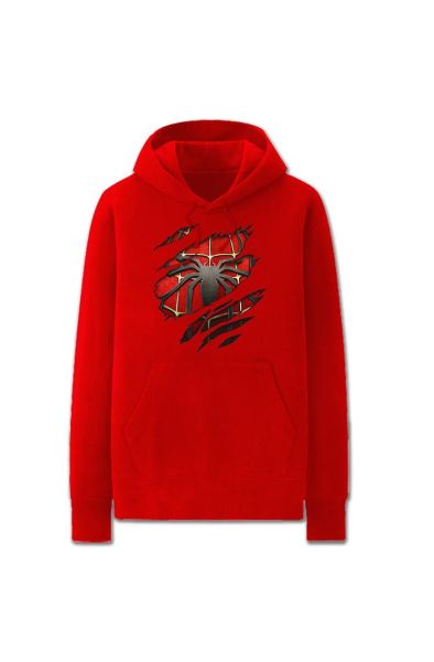 Solid Color Spiderman Logo Icon Spiderman Hoodie Solid-Red