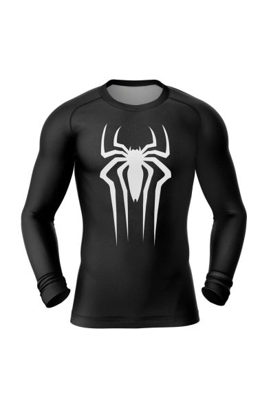 Symbiote Spiderman Marvel Long Sleeve Rash Guard Compression Shirt