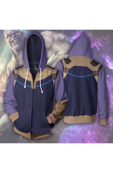 Avengers Thanos Zip Up Marvel Inspired Zip Up Hoodie