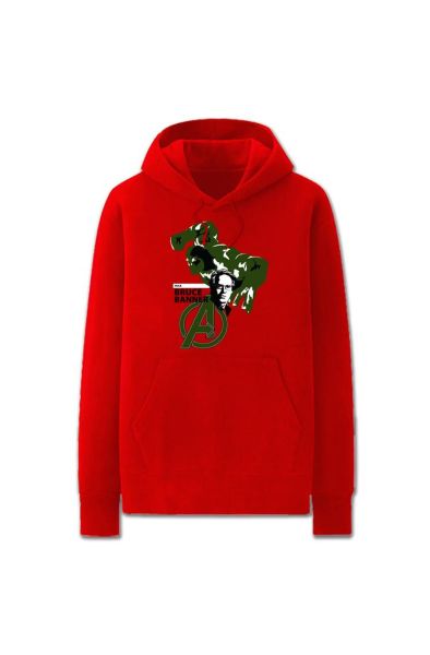Avengers Solid Color Bruce Banner Marvel Inspired Hoodie Solid-Red