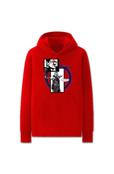 Avengers Solid Color Hawkeye Cart Marvel Inspired Hoodie Solid-Red