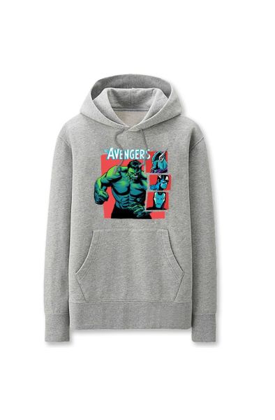 Avengers Solid Color Hulk Cartoon Marvel Inspired Hoodie Solid Urban Style
