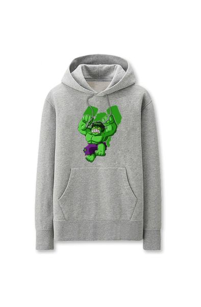 Avengers Solid Color Hulk Cartoon Marvel Inspired Hoodie Solid