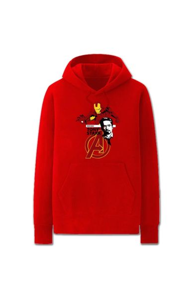 Avengers Solid Color Iron Man War Marvel Inspired Hoodie Solid-Red