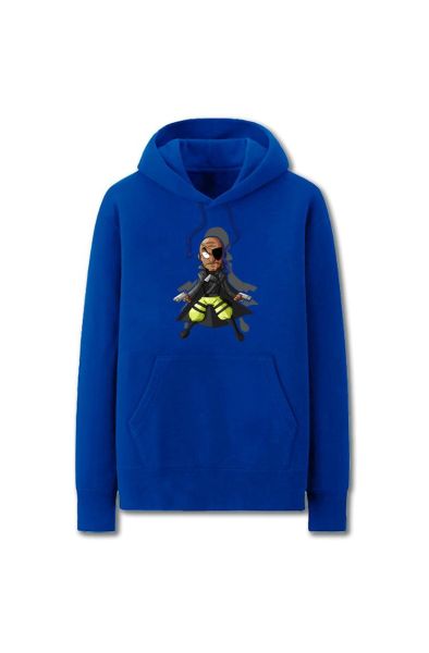 Avengers Solid Color Nick Fury Ca Marvel Inspired Hoodie Solid-Blue