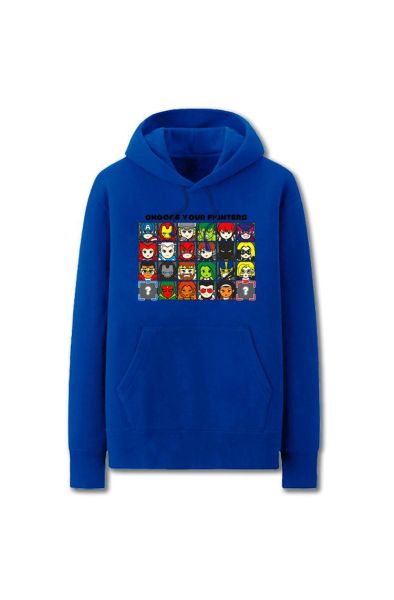 Avengers Solid Color Superhero As Marvel Inspired Hoodie Solid-Blue
