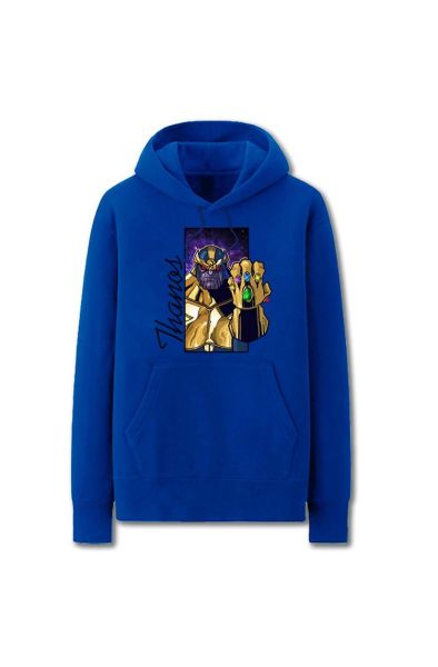Avengers Solid Color Thanos Infin Marvel Inspired Hoodie Solid-Blue
