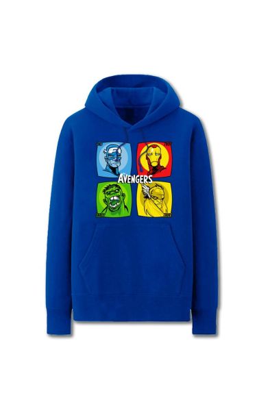 Avengers Solid Color The Avengers Marvel Inspired Hoodie Solid Unisex-Blue