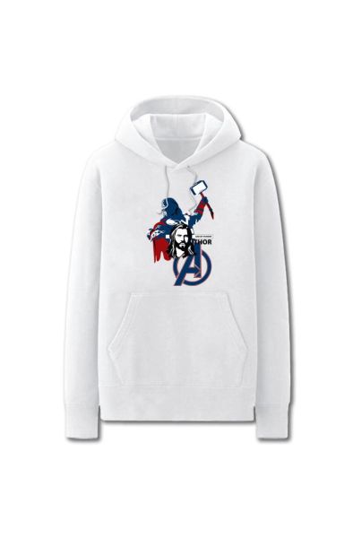Avengers Solid Color Thor Cartoon Marvel Inspired Hoodie Solid