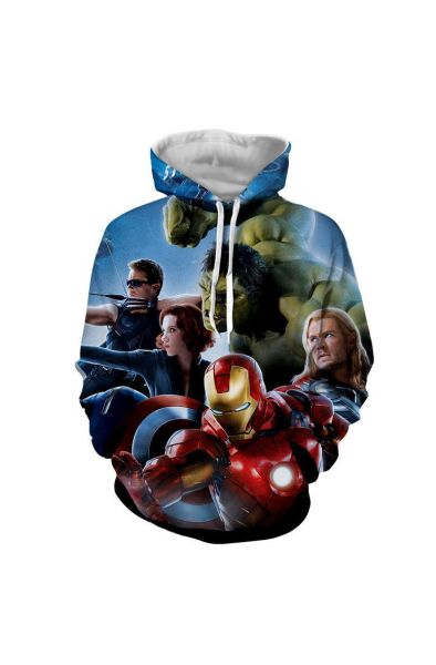 Avengers The Avengers Iron Man Ca Marvel Inspired Hoodie Blue Everyday Wear