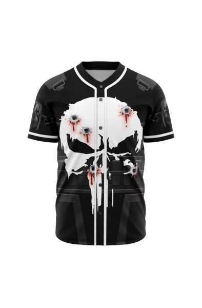 The Punisher Cosplay Marvel Baseball Jersey