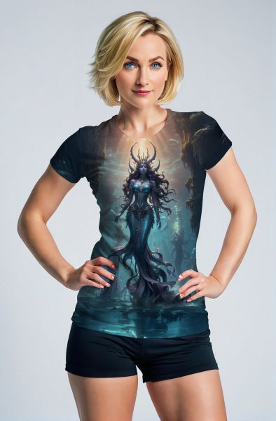 Aquarius Zodiac Collection: Ocean's Majesty - The Queen of the Deep Waters Hoodie, Sweatshirt, Zip-Up, T-Shirt-T-Shirt